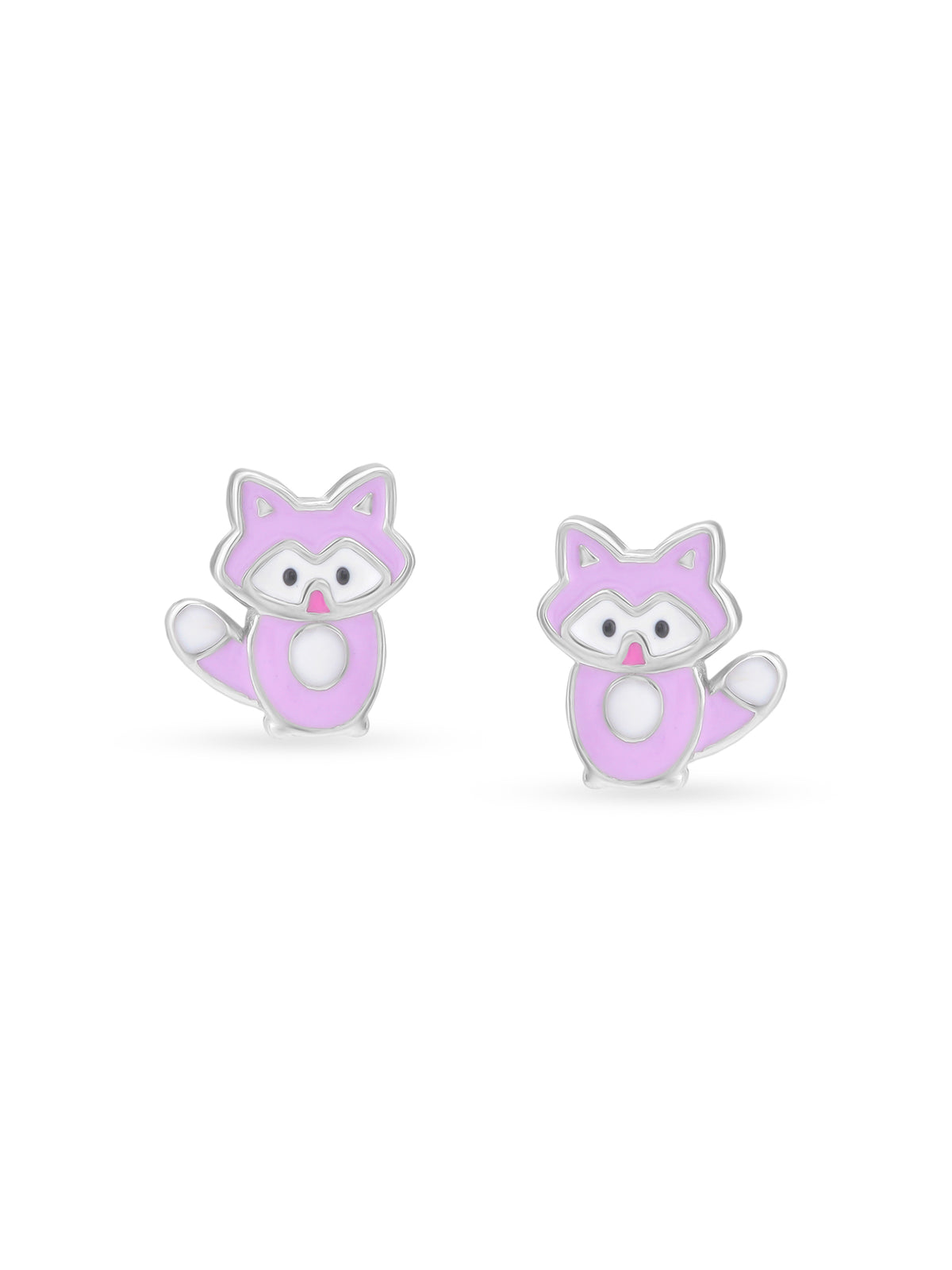 Detailed view of SIJA 925 silver Lavender Cat Earrings highlighting intricate sterling silver finish and ornamental craftsmanship