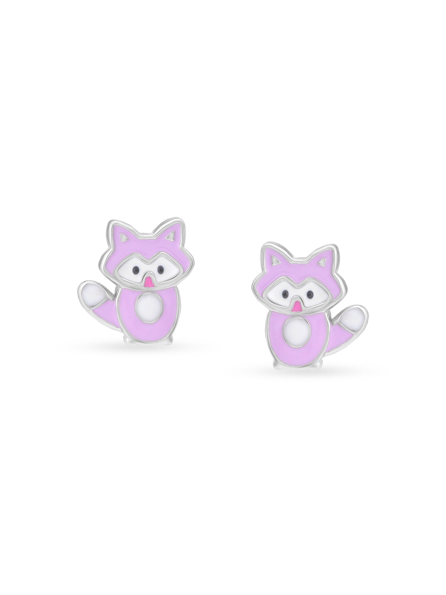 Detailed view of SIJA 925 silver Lavender Cat Earrings highlighting intricate sterling silver finish and ornamental craftsmanship