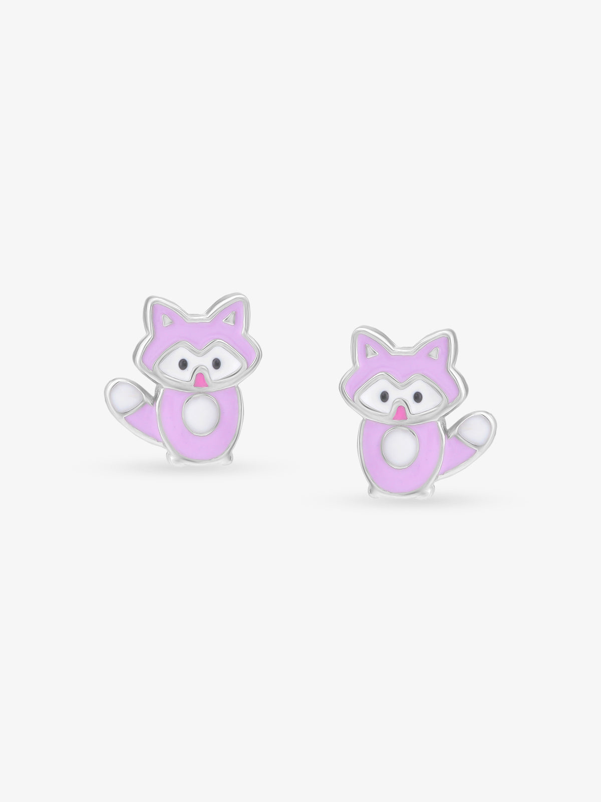Detailed view of SIJA 925 silver Lavender Cat Earrings highlighting intricate sterling silver finish and ornamental craftsmanship