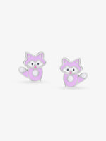Detailed view of SIJA 925 silver Lavender Cat Earrings highlighting intricate sterling silver finish and ornamental craftsmanship