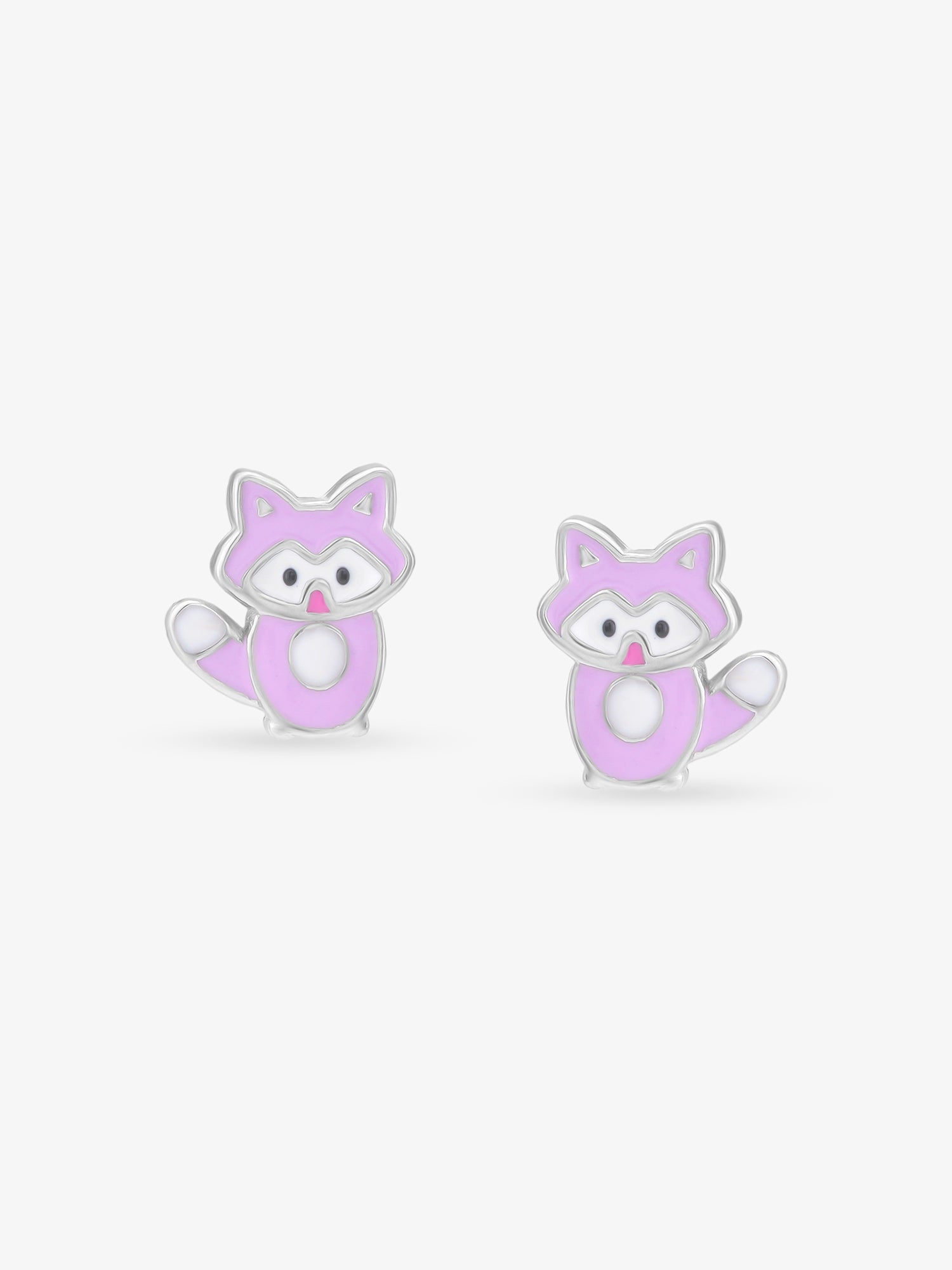 Detailed view of SIJA 925 silver Lavender Cat Earrings highlighting intricate sterling silver finish and ornamental craftsmanship