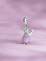 Detailed close up of SIJA 925 Silver Fairy Charm showing delicate fairy wings and handcrafted silver finish