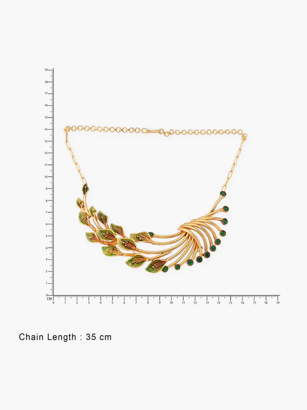 Reverse of SIJA Leaf Choker Necklace showing BIS 925 hallmark stamp certified sterling silver jewellery made in India