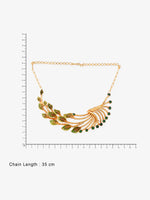 Reverse of SIJA Leaf Choker Necklace showing BIS 925 hallmark stamp certified sterling silver jewellery made in India