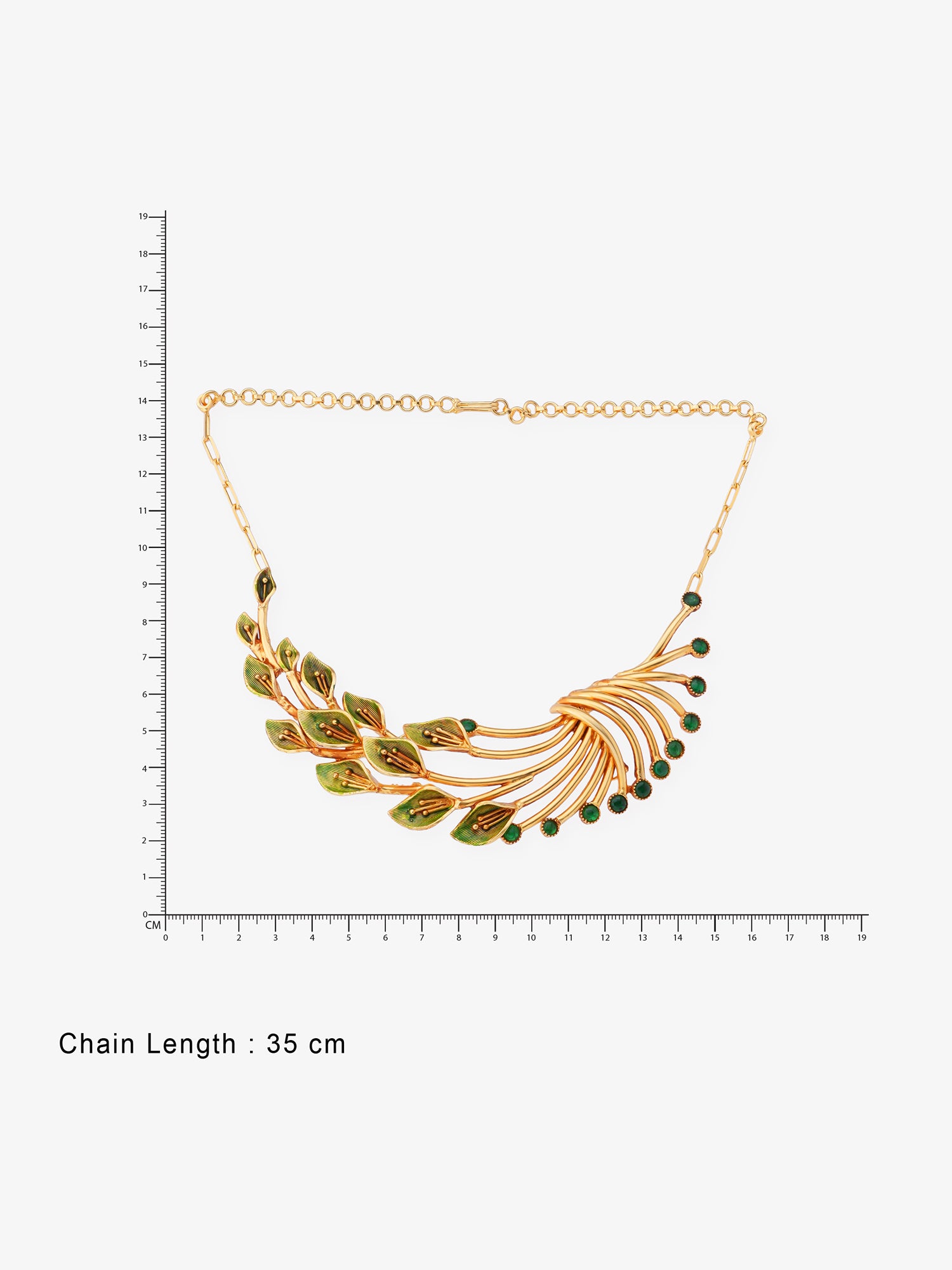 Reverse of SIJA Leaf Choker Necklace showing BIS 925 hallmark stamp certified sterling silver jewellery made in India