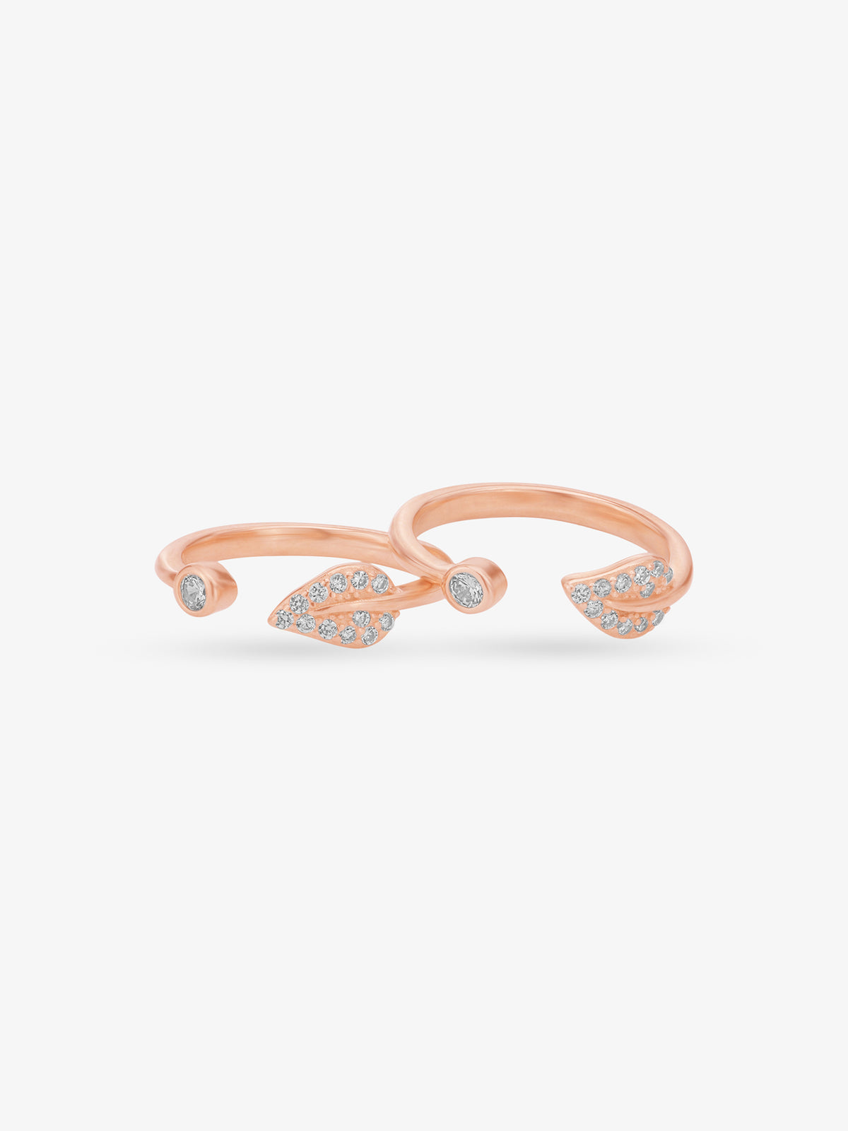 SIJA 925 Silver Leaf Stone Toe Ring rose gold plated jewellery elegant hero shot