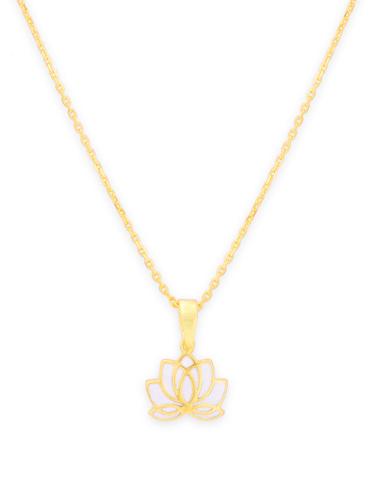 Detailed close up of SIJA 925 Silver Lotus Pendant with Chain highlighting lotus charm craftsmanship