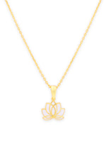 Detailed close up of SIJA 925 Silver Lotus Pendant with Chain highlighting lotus charm craftsmanship