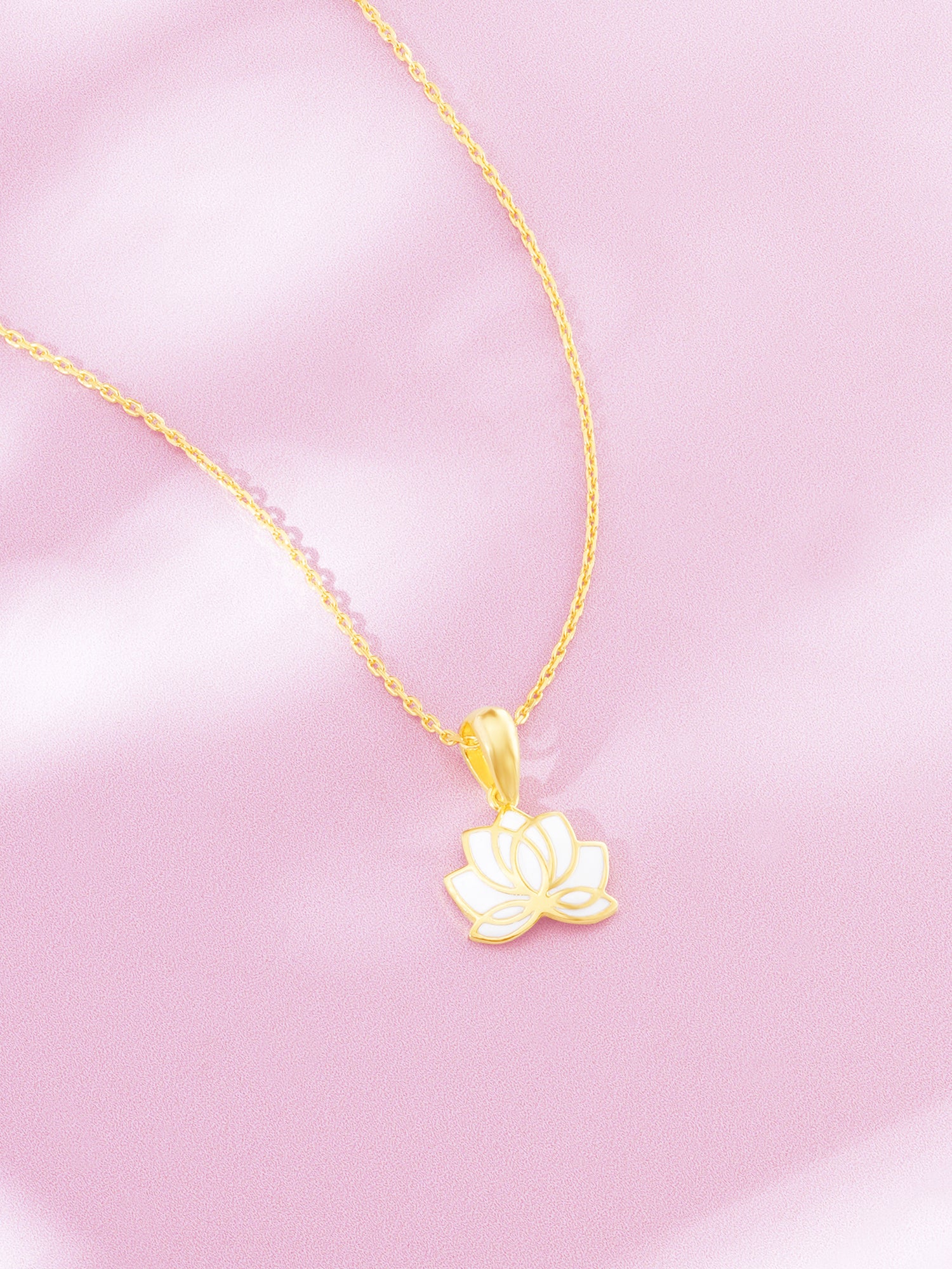 Detailed close up of SIJA 925 Silver Lotus Pendant with Chain highlighting lotus charm craftsmanship
