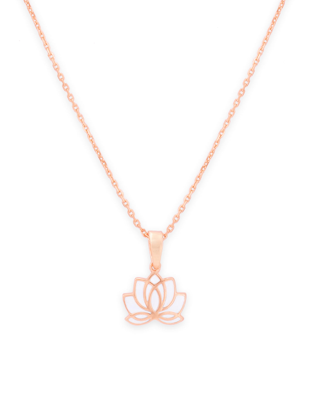 Detailed close up of SIJA 925 Silver Lotus Pendant with Chain highlighting lotus charm craftsmanship