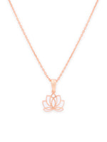 Detailed close up of SIJA 925 Silver Lotus Pendant with Chain highlighting lotus charm craftsmanship