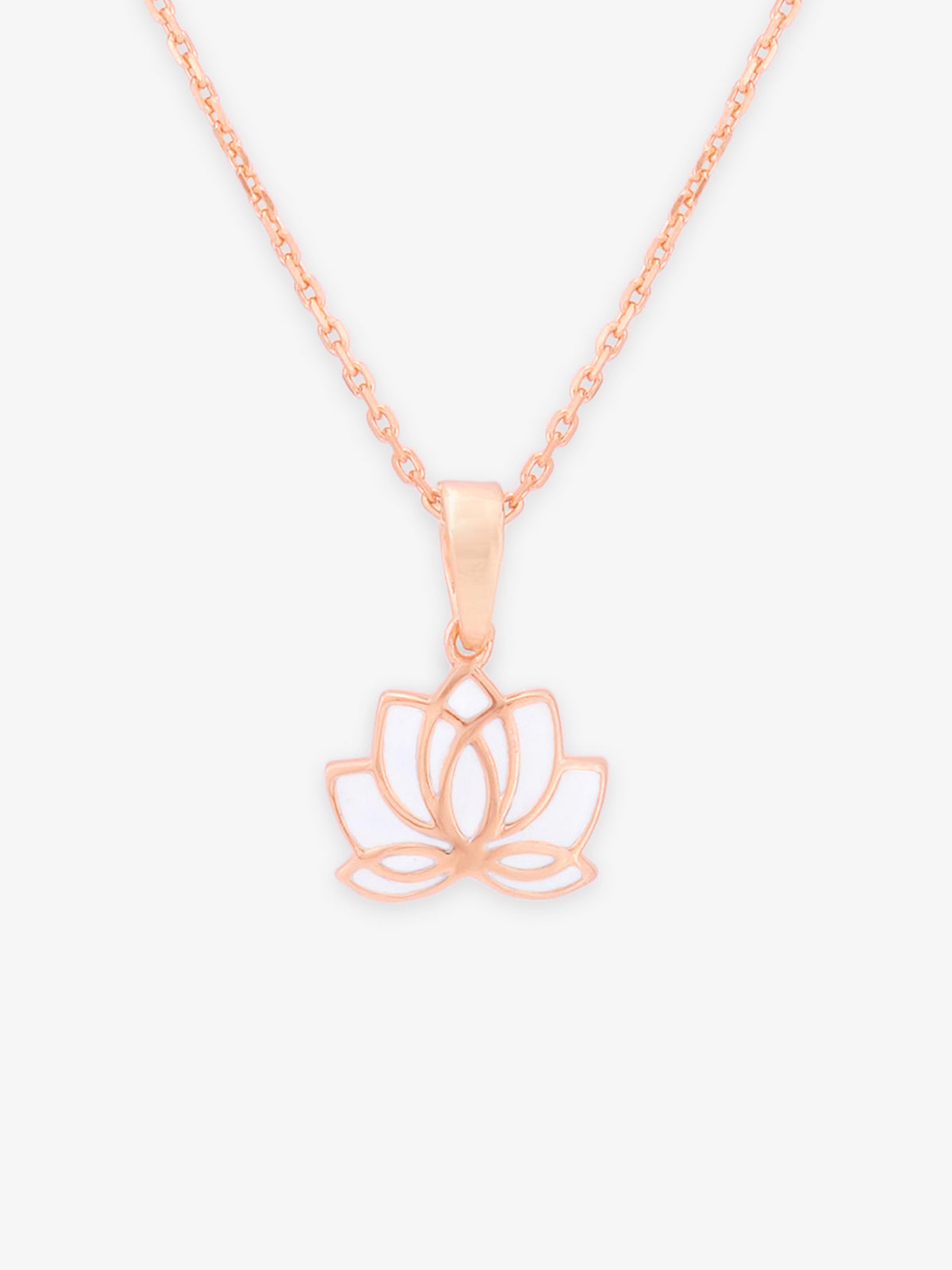 Detailed close up of SIJA 925 Silver Lotus Pendant with Chain highlighting lotus charm craftsmanship