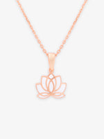 Detailed close up of SIJA 925 Silver Lotus Pendant with Chain highlighting lotus charm craftsmanship