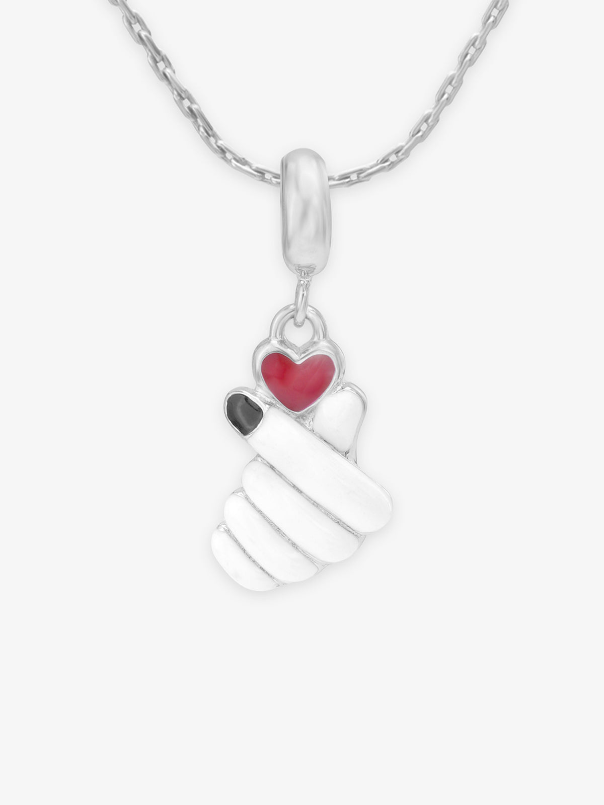 SIJA 925 Silver Love Charm elegant sterling silver jewellery accessory front view