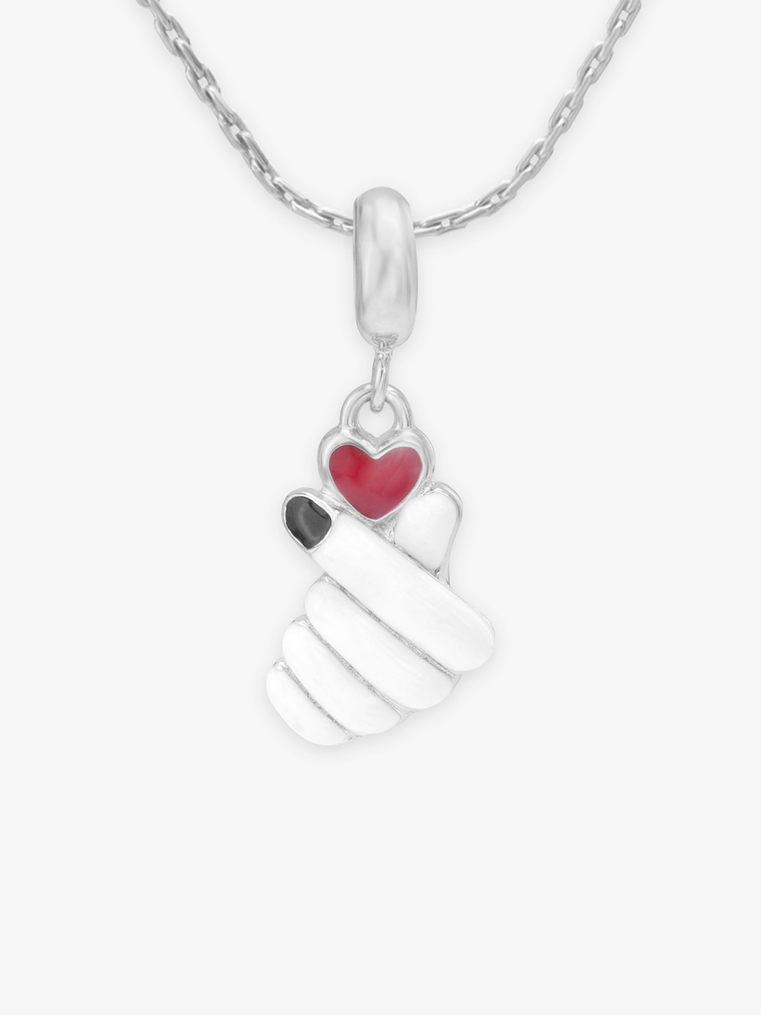 SIJA 925 Silver Love Charm elegant sterling silver jewellery accessory front view