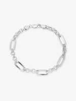 SIJA 925 Silver Medium Polo Mens Chain Bracelet 999 silver jewellery bold front view modern accessory for men