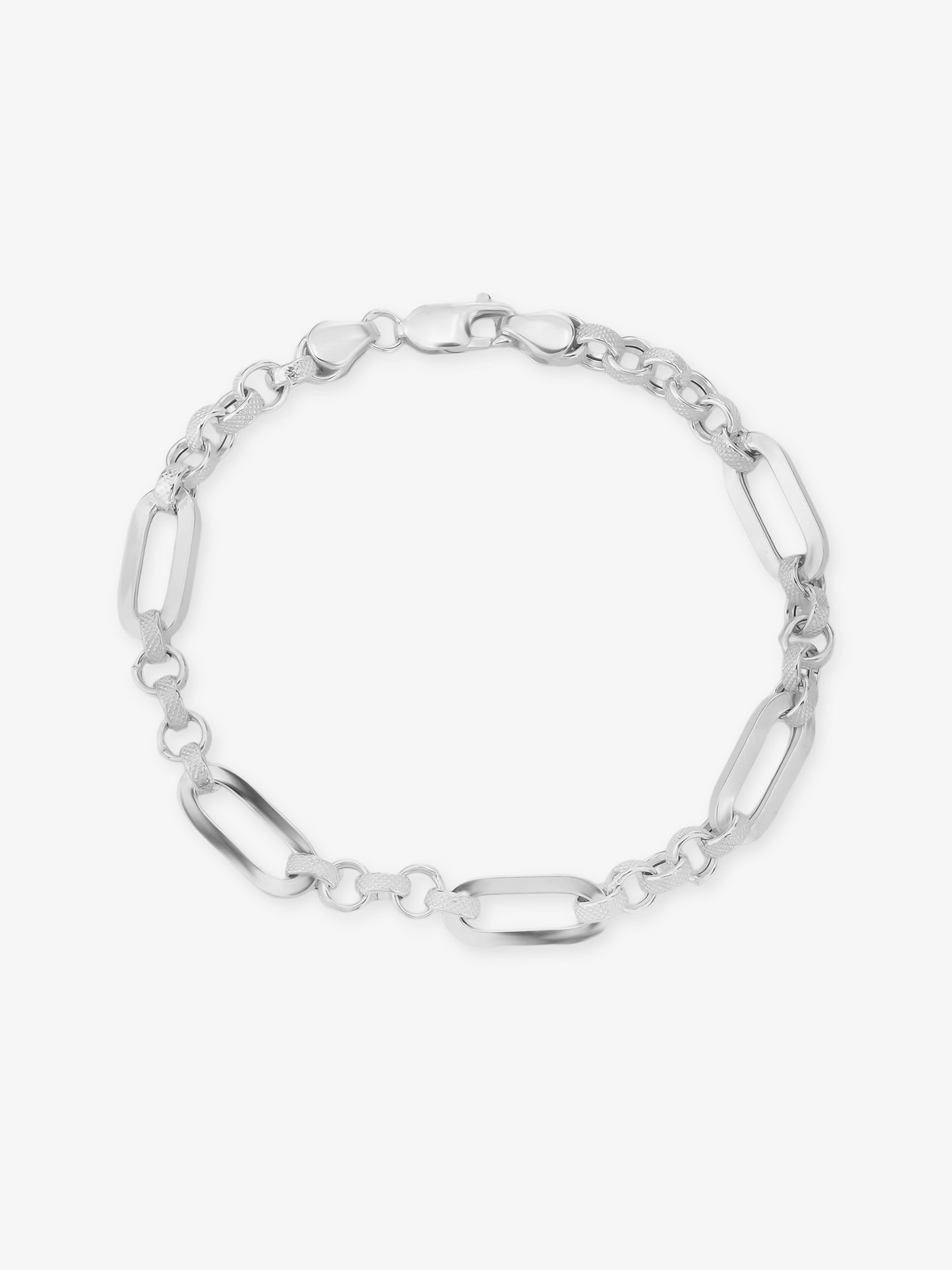 SIJA 925 Silver Medium Polo Mens Chain Bracelet 999 silver jewellery bold front view modern accessory for men