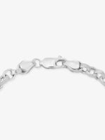 Side profile of SIJA 925 Silver Medium Polo Mens Chain Bracelet highlighting durable chain thickness and polished silver craftsmanship