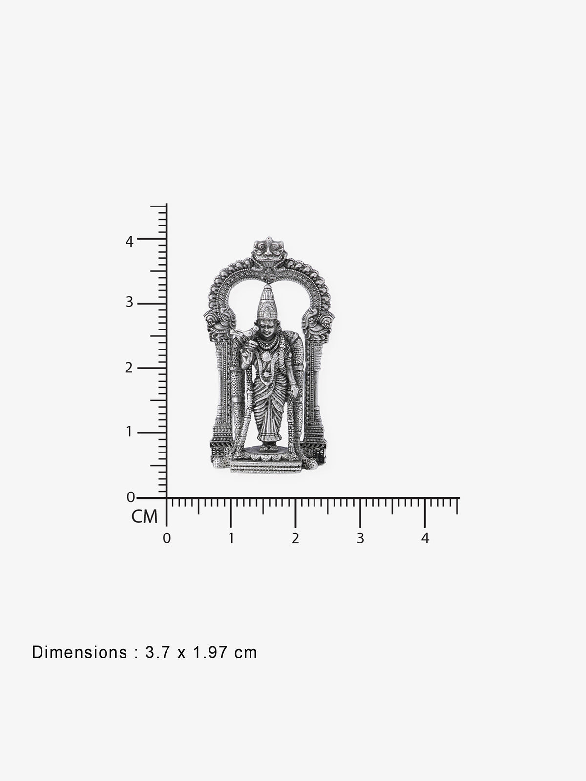 Reverse of SIJA Meenakshi Amman Solid Idol showing BIS 925 hallmark stamp certified sterling silver jewellery made in India