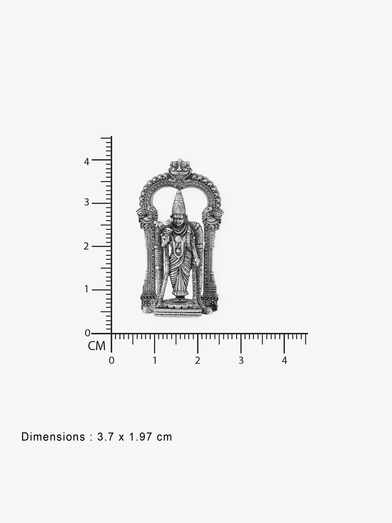 Reverse of SIJA Meenakshi Amman Solid Idol showing BIS 925 hallmark stamp certified sterling silver jewellery made in India
