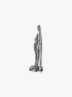 Side profile of SIJA Oxidised 925 Silver Meenakshi Amman Solid Idol showing polished edges and durable sterling silver construction