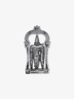 Back side profile of SIJA Oxidised 925 Silver Meenakshi Amman Solid Idol showing polished edges and durable sterling silver construction