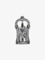 Back side profile of SIJA Oxidised 925 Silver Meenakshi Amman Solid Idol showing polished edges and durable sterling silver construction