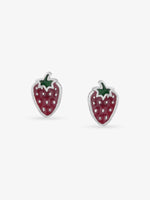 SIJA 925 sterling silver Mini Strawberry stud BIS hallmarked playful enamel jewellery design perfect for kids daily wear and gifting