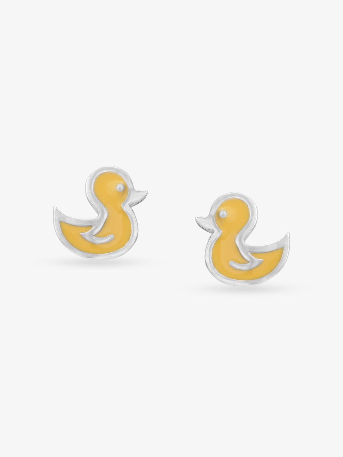 SIJA 925 sterling silver Mini Yellow Duck stud BIS hallmarked playful kids jewellery design perfect for birthdays parties and gifting