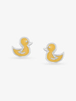 SIJA 925 sterling silver Mini Yellow Duck stud BIS hallmarked playful kids jewellery design perfect for birthdays parties and gifting