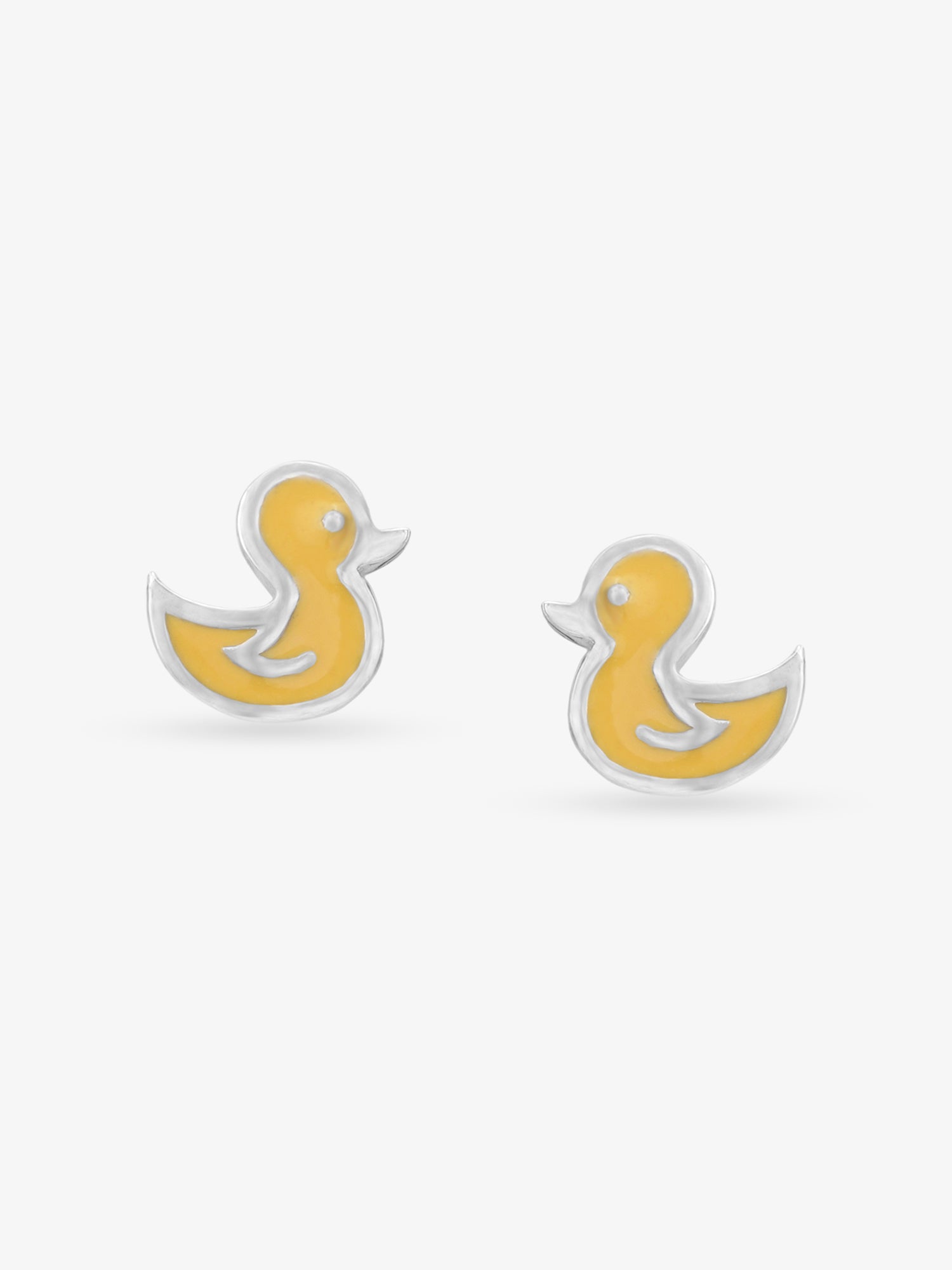 SIJA 925 sterling silver Mini Yellow Duck stud BIS hallmarked playful kids jewellery design perfect for birthdays parties and gifting