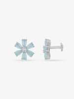 Side profile of SIJA 925 Silver Bloom Stud sterling silver jewellery elegant accessory durable construction polished edges