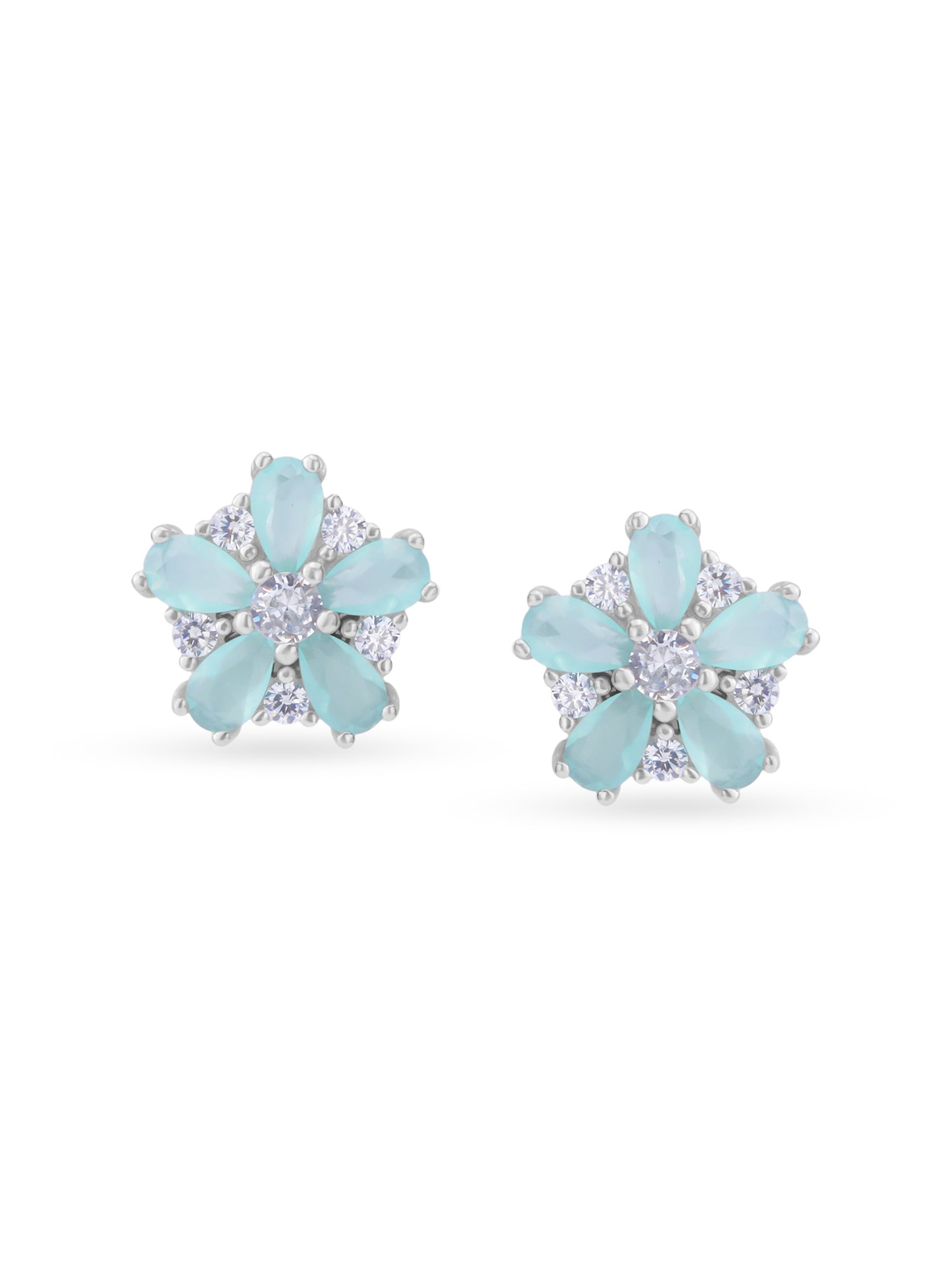 Detailed close up of SIJA Blossom Stud showing delicate floral blossom motif and premium silver craftsmanship