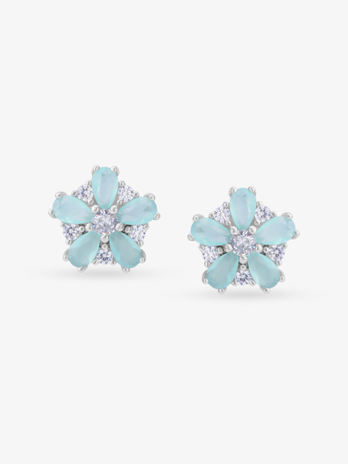 Detailed close up of SIJA Blossom Stud showing delicate floral blossom motif and premium silver craftsmanship
