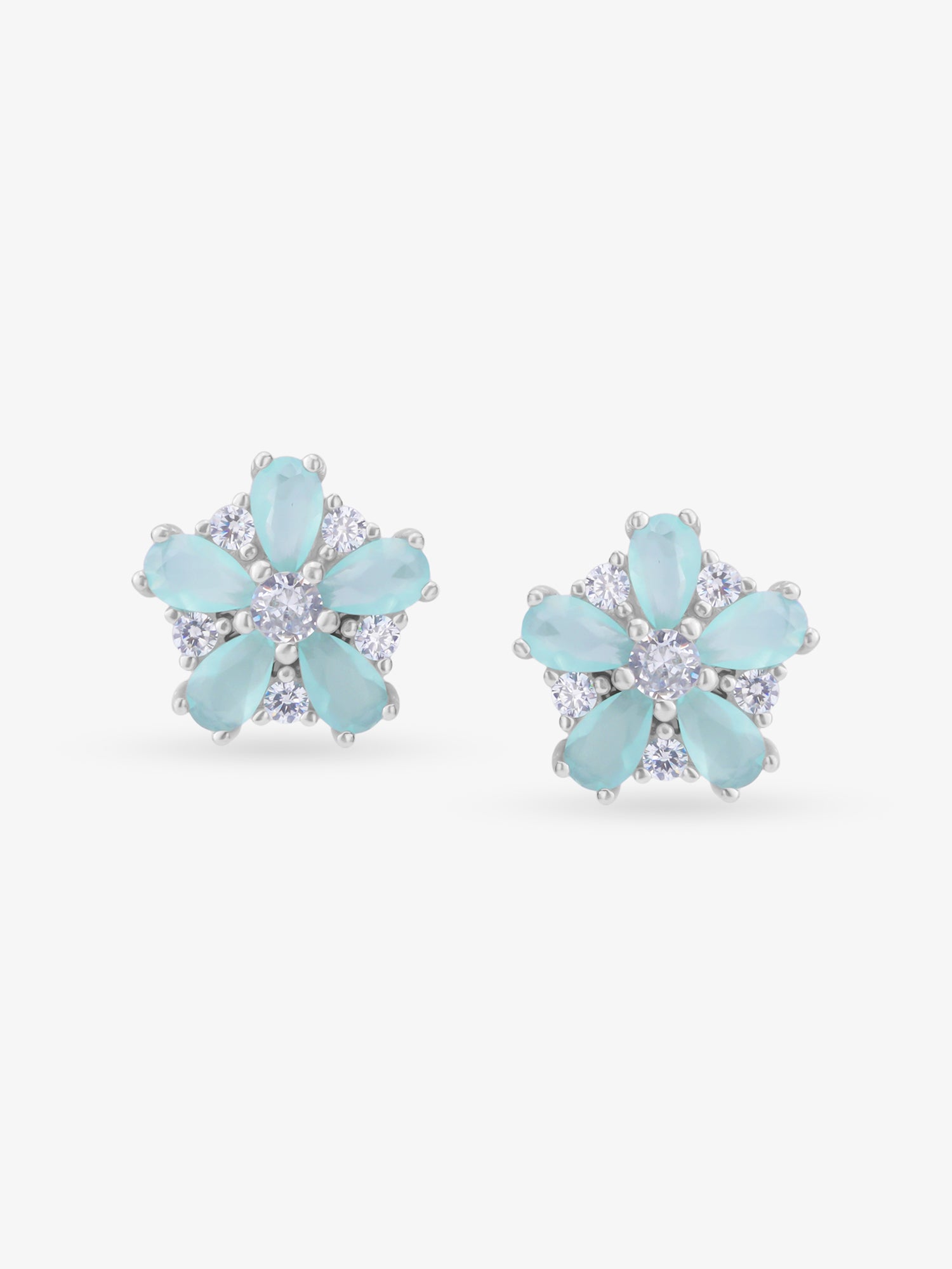 Detailed close up of SIJA Blossom Stud showing delicate floral blossom motif and premium silver craftsmanship