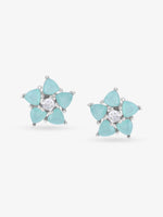 SIJA 925 Silver Mint Floret Stud elegant sterling silver womens jewellery accessory front v