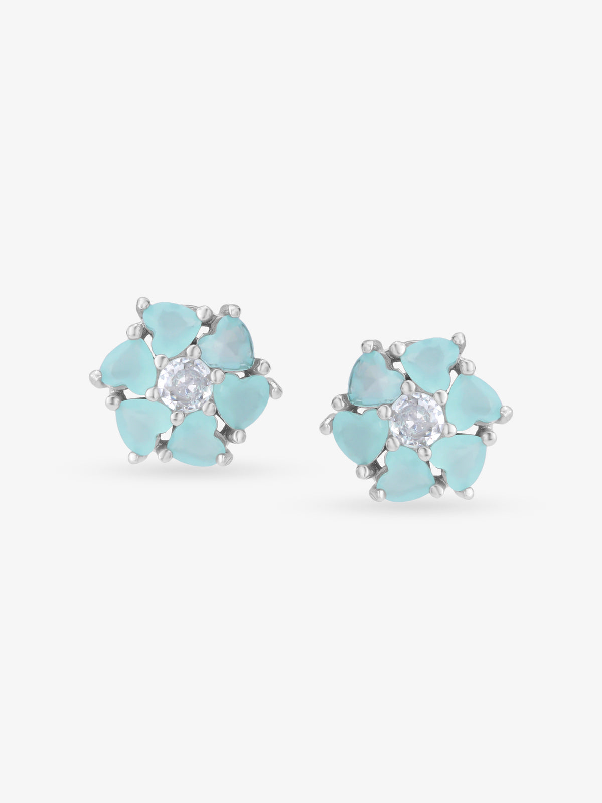 SIJA 925 Silver Heart Bloom Stud elegant sterling silver womens jewellery accessory front view
