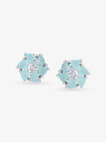 SIJA 925 Silver Heart Bloom Stud elegant sterling silver womens jewellery accessory front view
