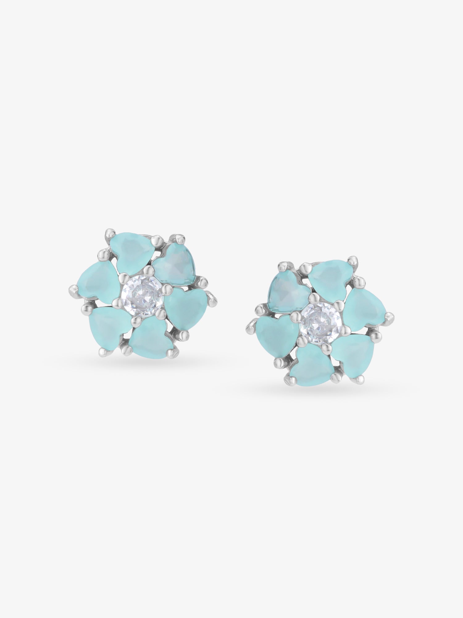 SIJA 925 Silver Heart Bloom Stud elegant sterling silver womens jewellery accessory front view