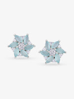 SIJA 925 Silver Mint Petal Bloom Stud elegant sterling silver womens jewellery accessory front view