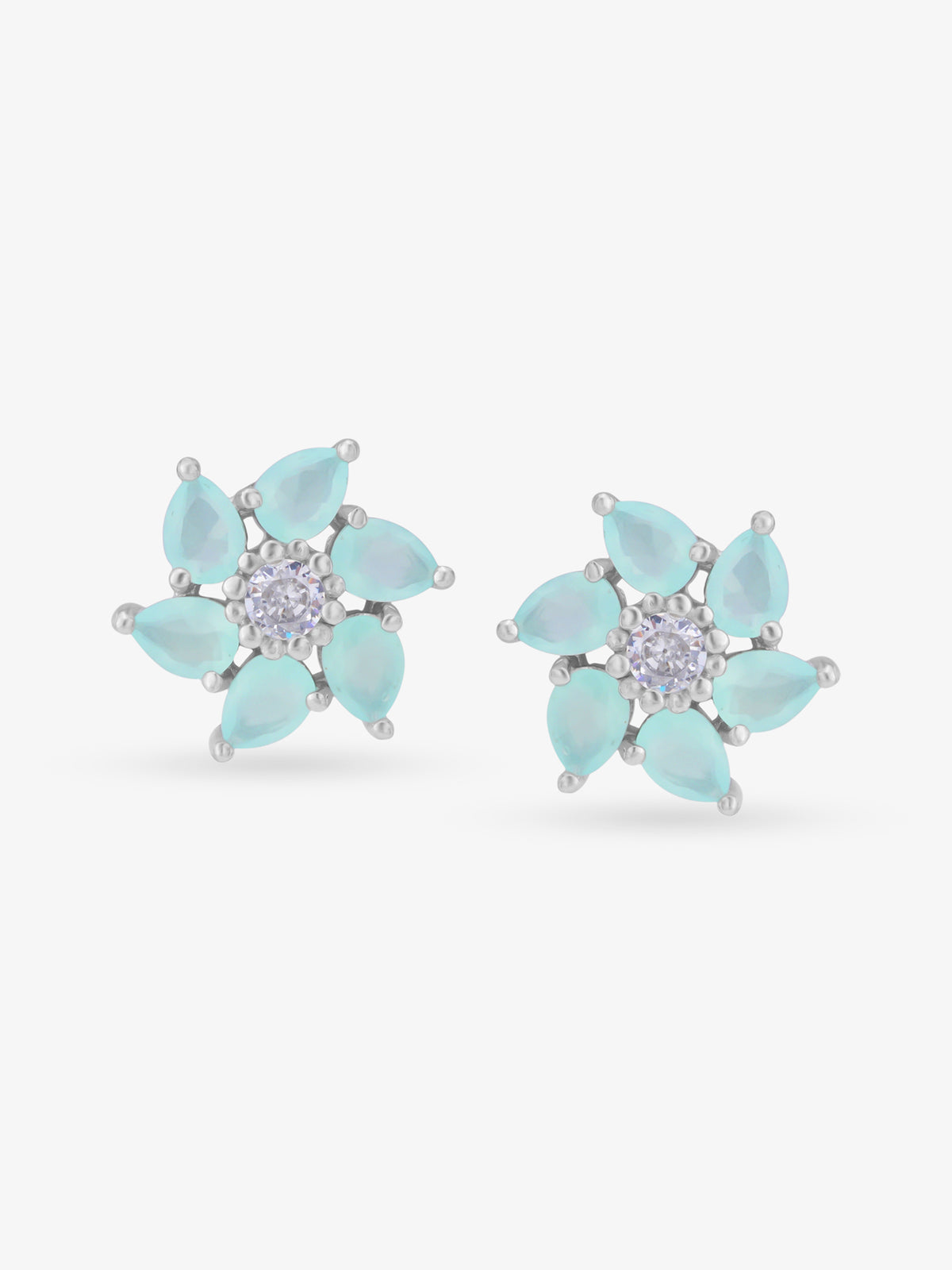 SIJA 925 Silver Mint Petal Stud elegant sterling silver womens jewellery accessory front view