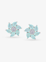 SIJA 925 Silver Mint Petal Stud elegant sterling silver womens jewellery accessory front view