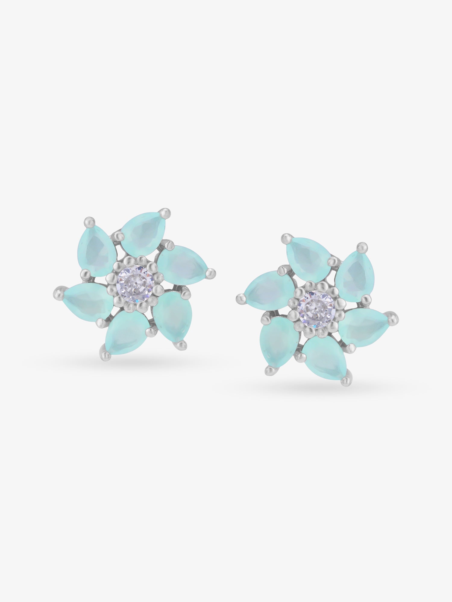 SIJA 925 Silver Mint Petal Stud elegant sterling silver womens jewellery accessory front view