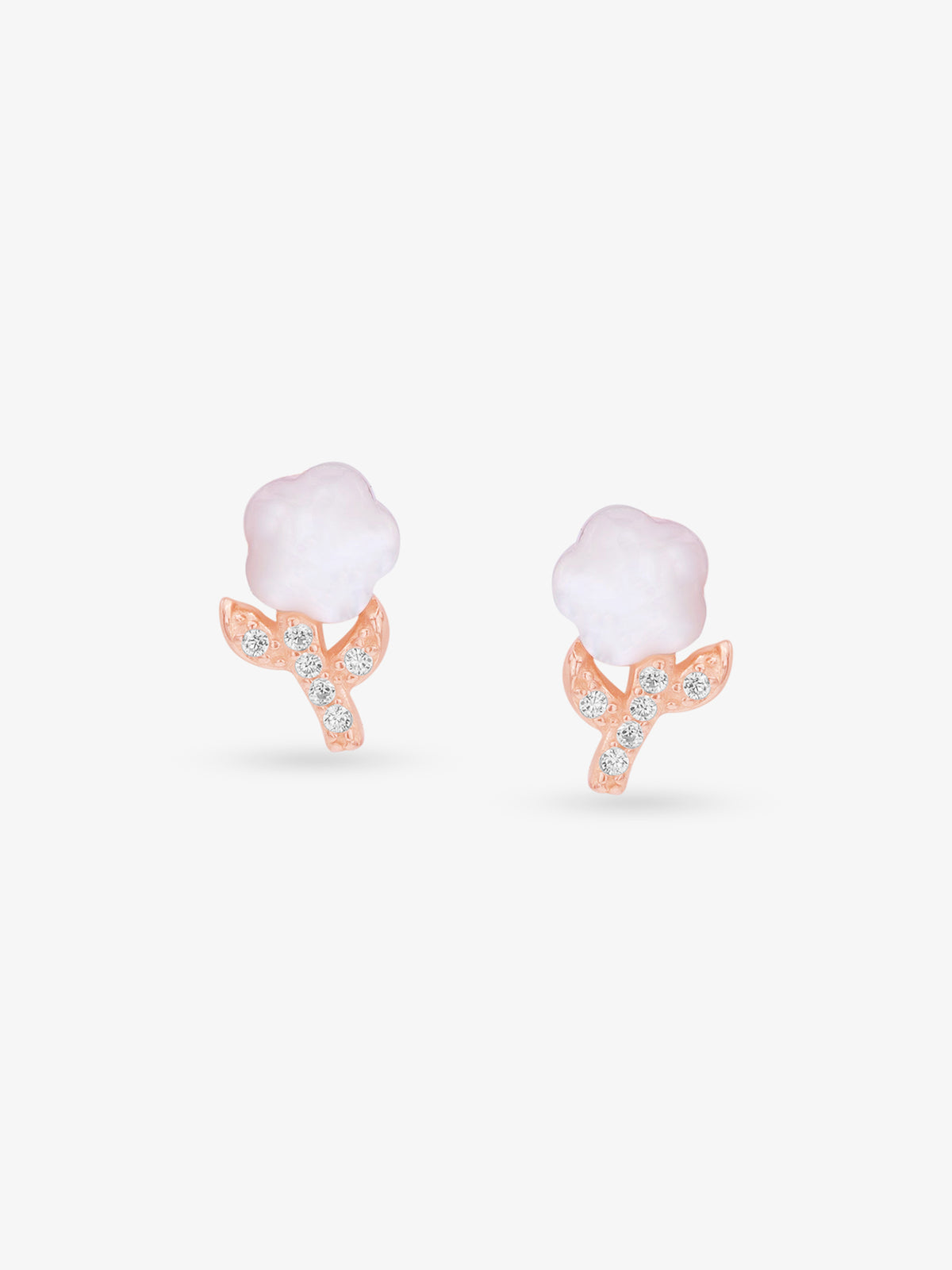 SIJA 925 Silver Mop Flower Stud elegant sterling silver jewellery accessory front view