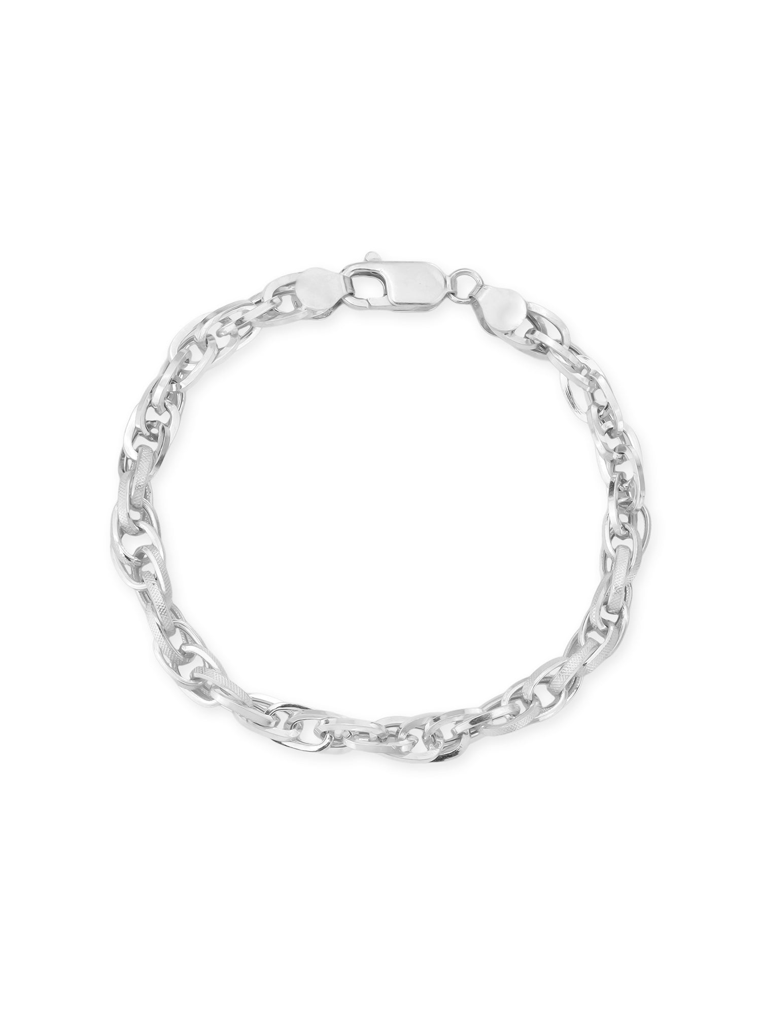 Clasp detail of SIJA 925 Silver Multi Medium O Mens Chain Bracelet showcasing secure fastening and sturdy 999 silver quality