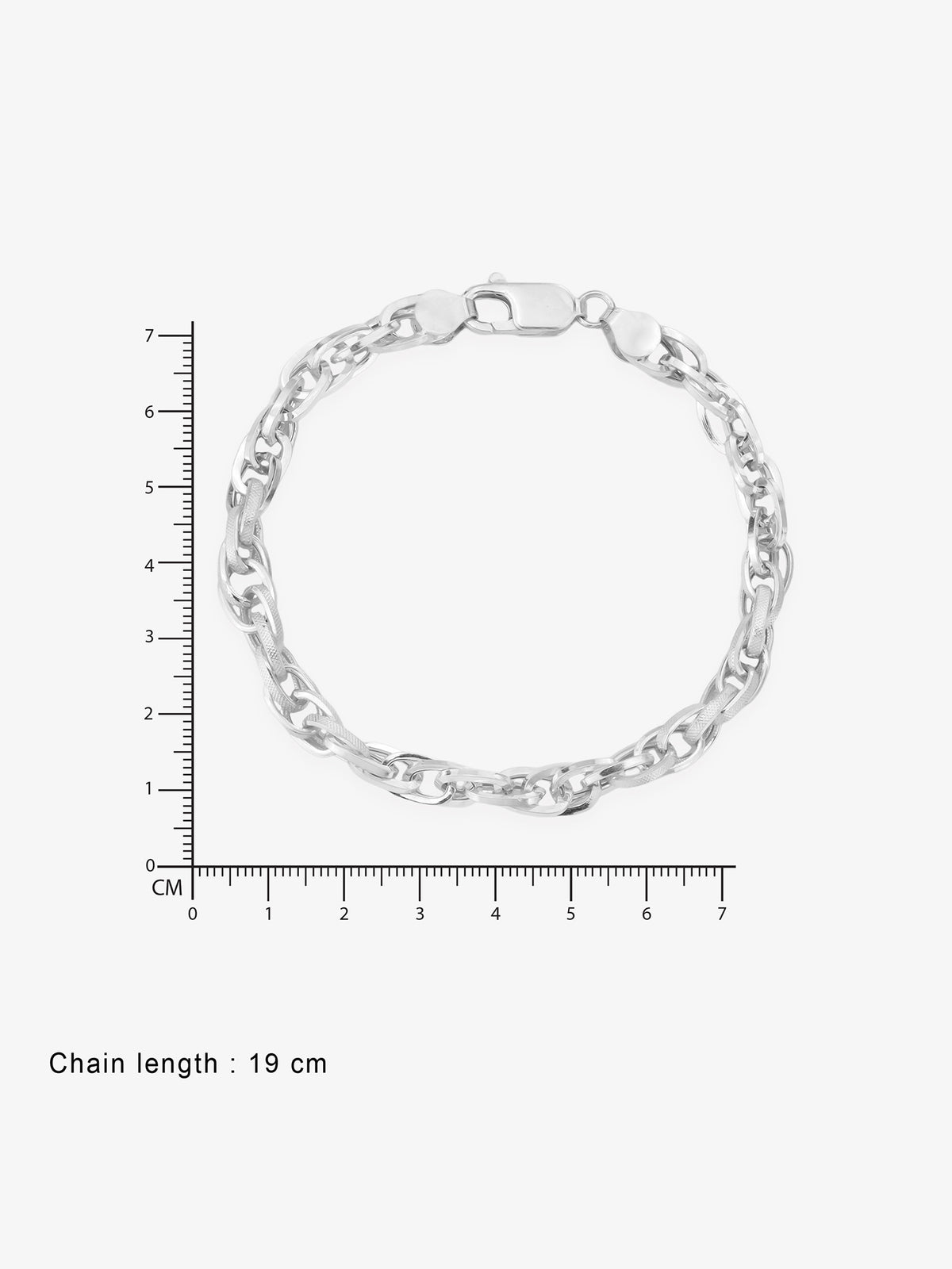 Reverse view of SIJA Multi Medium O Mens Chain Bracelet showing BIS 925 hallmark certified sterling silver jewellery made in India