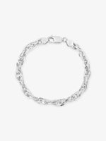 SIJA 925 Silver Multi Medium O Mens Chain Bracelet 999 silver jewellery bold front view modern accessory for men