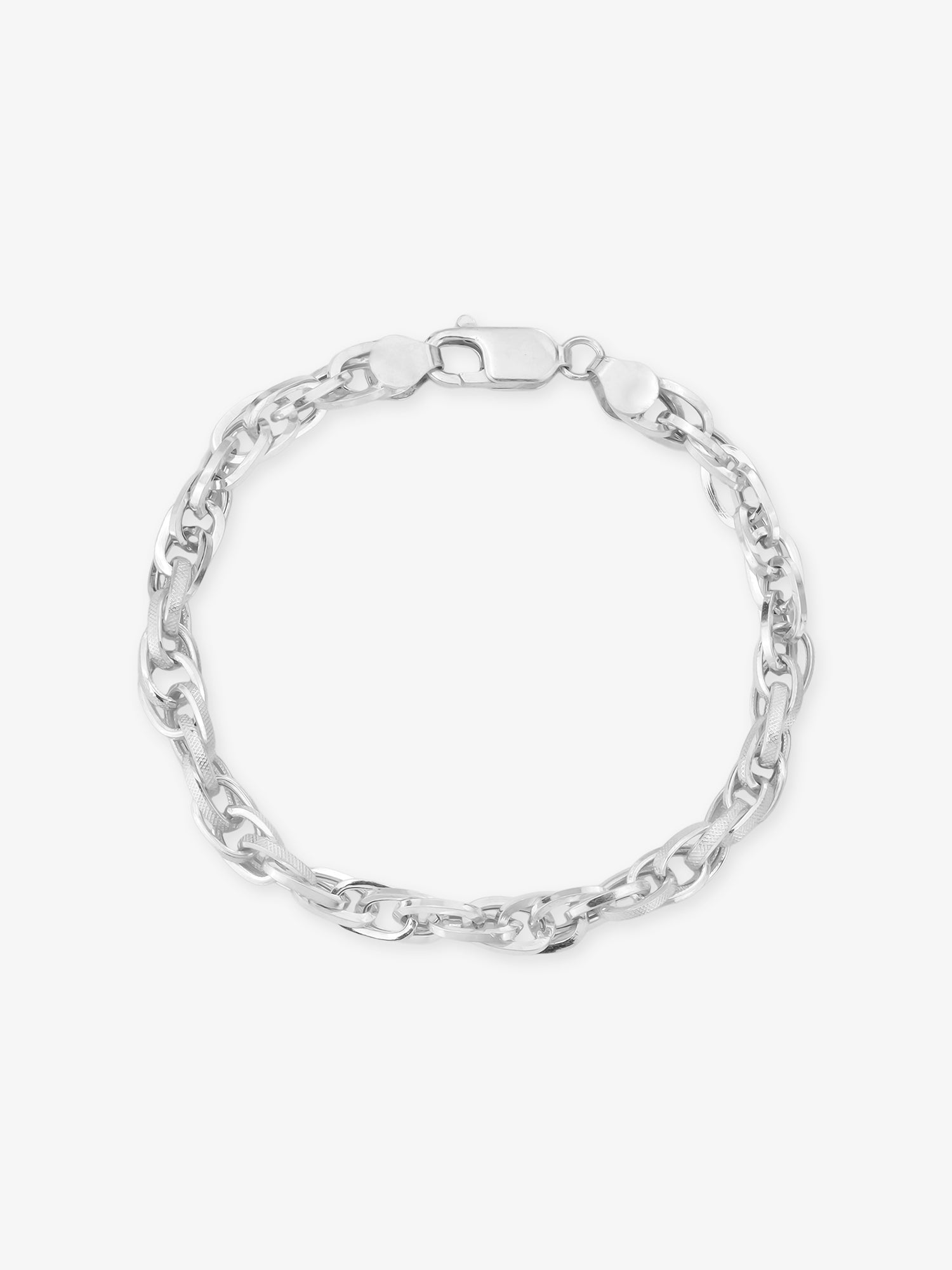 SIJA 925 Silver Multi Medium O Mens Chain Bracelet 999 silver jewellery bold front view modern accessory for men