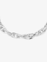 Detailed close up of SIJA 925 Silver Multi Medium O Mens Chain Bracelet showing strong O link design and premium 999 silver finish