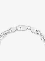 Side profile of SIJA 925 Silver Multi Medium O Mens Chain Bracelet highlighting durable chain thickness and polished silver craftsmanship